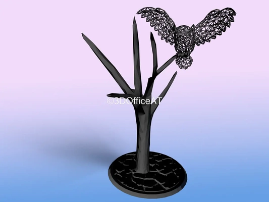 fio arte coruja on árvore 3d by 3dofficeat 3d print model - Mito3D