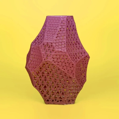 wireframe flint vase - 3d by on thangs wire frame poly lowpoly art sculpture sculpt rock stone chipped facet facets facetted 3d print model - Mito3D