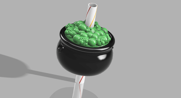 witches brew - cauldron spells straw topper thelightspd 3d print model - Mito3D