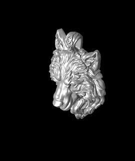 Loup pendentif bijoux 3d print model - Mito3D