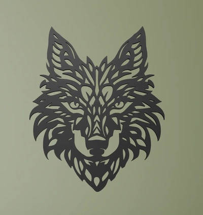 wolf wall art - 3d by ri0m0 on thangs 3d print model - Mito3D