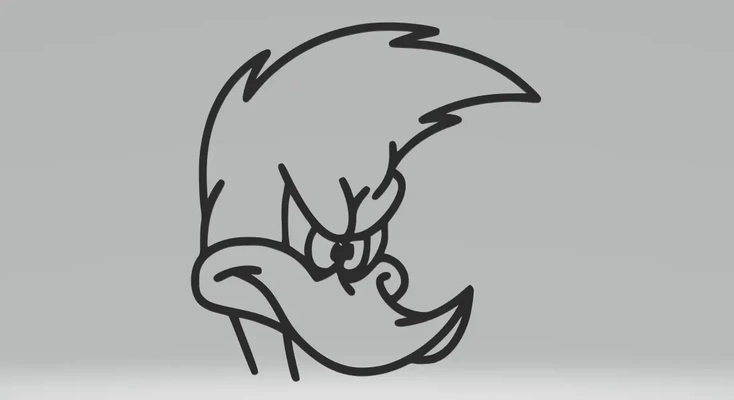 woodpecker angry cartoon 2d artstl - 3d by coruja on thangs 3d print model - Mito3D