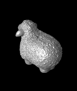 wooly sheep hole pendent 3d model thangs 3d print model - Mito3D