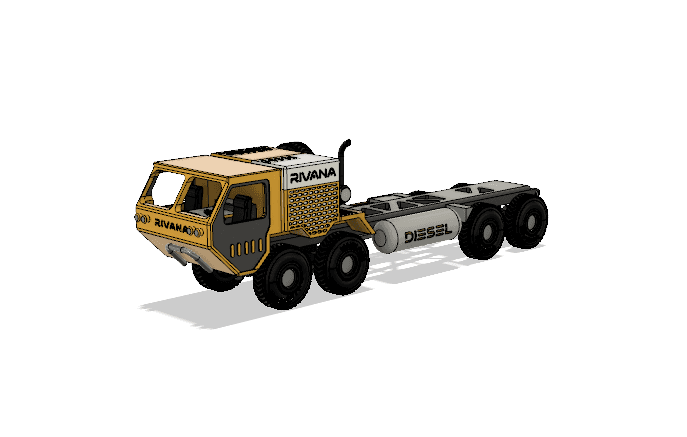 Jaune militaire camion châssis blackjack123 3D print model - Mito3D