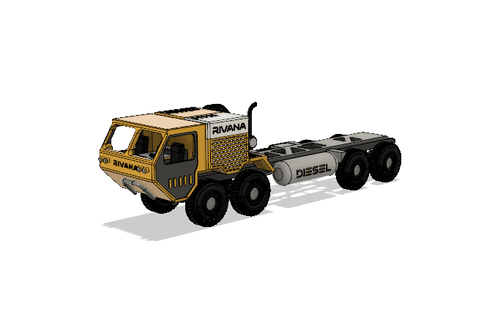 yellow military truck chassis - blackjack123 3d print model - Mito3D