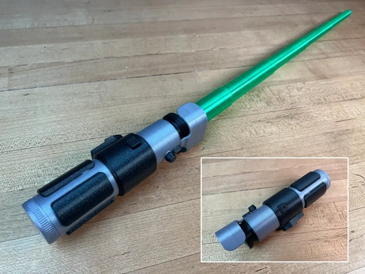 yoda's replaceable blade lightsaber - 3d by printingworld on thangs 3d print model - Mito3D