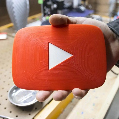 youtube play button pegboard logo peg - 3d by on thangs board wall art mount 3d print model - Mito3D