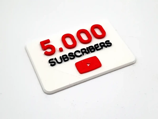 youtube suscriptores '5 000' 3d by parts4u on gracias 3d print model - Mito3D