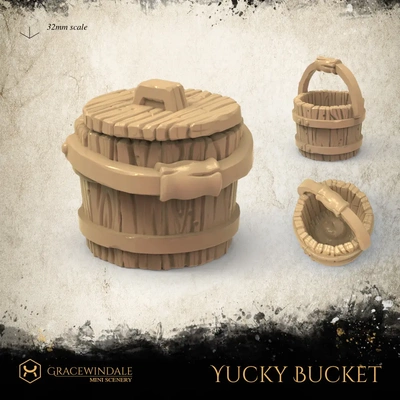 yucky bucket - 3d by gracewindale on thangs dnd tabletop terrain poop scenery miniature diorama prop props 28mm 32mm d&d pathfinder 3d print model - Mito3D