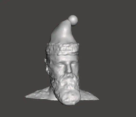 zack's head as santa claus - 3d by calebtimoteo on thangs 3d print model - Mito3D