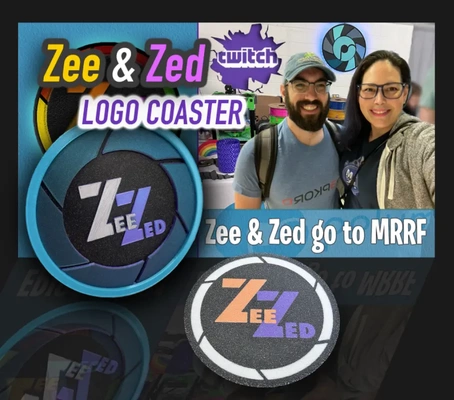 zee & zed logo coaster - 3d by k2 kevin on thangs drink twitch 3d print model - Mito3D
