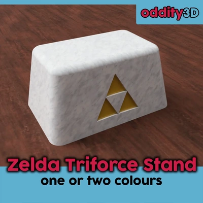 zelda fan art - triforce stand one or two colours 3d by oddity on thangs 3d print model - Mito3D