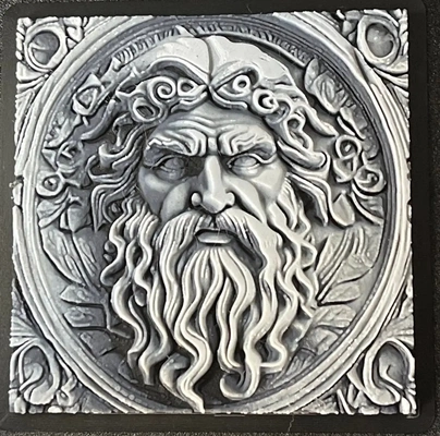 zeus stone carving - hueforge print 3d by cyanidesugar on thangs greek art sculpture filament painting marble 3d print model - Mito3D