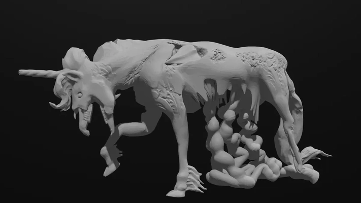 zombi unicornio 3d by cuervo tormenta on gracias 3d print model - Mito3D