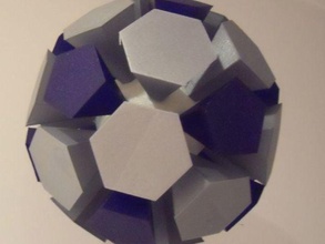 exploded buckball math art customisable customizer openscad truncated icosahedron 3d print model - Mito3D