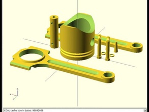 piston kolu civata somun pim dahil Otomotiv ayrıntılı motor model parametrik iş parçacığı çalışma wristpin 3d print model - Mito3D