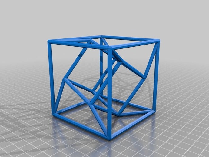 mi personalizados distorsionada tesseract de matemáticas arte 3D print model - Mito3D