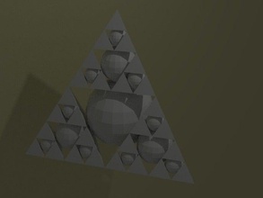 sierpinski piramit yazdırılabilir küre değil matematik sanat 3d print model - Mito3D