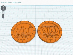 cinco vini monedas 3d la impresión pruebas 3d print model - Mito3D