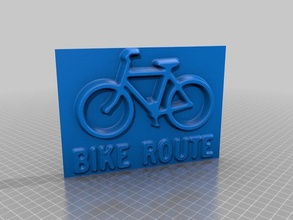 bike route sign art bicycle 3d print model - Mito3D