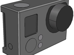 gopro hero 3 fotocamera modello catia igs stp stl 3d print model - Mito3D