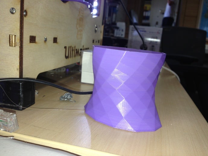 low poly sfaccettato a singola parete twisted vaso i contenitori 3d art matematica arte 3D print model - Mito3D