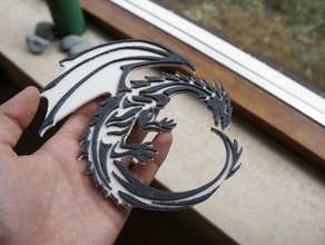 negro-dragón blanco esculturas 3d print model - Mito3D