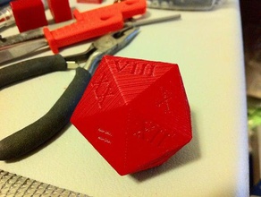 numeral romano d20 outros dados morrer a geometria inventor 3d print model - Mito3D