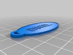 daniel oval Anahtarlık özelleştirilmiş 3d print model - Mito3D