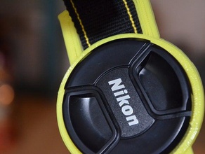 camera lens cap holder 66mm 35mm strap other nikon 3d print model - Mito3D