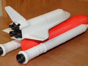 lanzamiento del transbordador espacial de la almohadilla vehículos el cohete espacio mes 3d destacados modelo nasa nave spaceshuttle juguete 3d print model - Mito3D