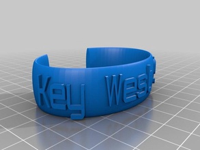 key west ellipse message de la bande les bracelets personnalisé 3d print model - Mito3D