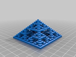 3d wolfram-style cellular automata math art printcraft pyramid sierpinski 3d print model - Mito3D