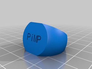 pimp daddy inscripción anillo de tamaño 10 los anillos personalizado 3d print model - Mito3D