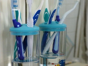 spazzolino da denti titolare tappo di ricambio parametrico openscad bagno 3d print model - Mito3D