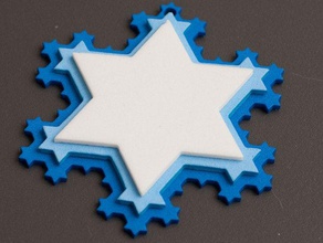 koch snowflake other christmas experiment geometry laser cutter ornament 3d print model - Mito3D