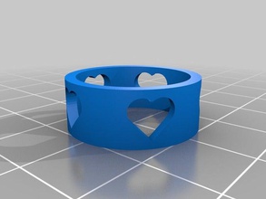 ring 75 5 hearts rings customized 3d print model - Mito3D