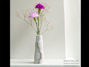 estrato-vaso 001 decoração flor 3d print model - Mito3D