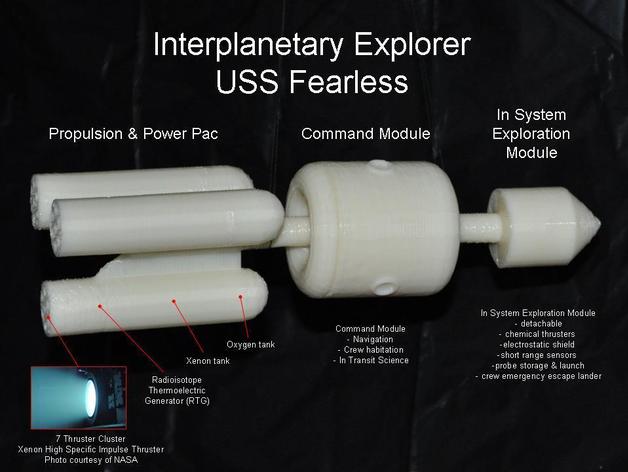 interplanetare explorer uss fearless andere ansys vorgestellten Rakete Raum Spielzeug 3D print model - Mito3D