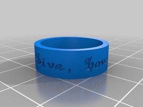 viver o amor a rir anel anéis personalizado 3d print model - Mito3D