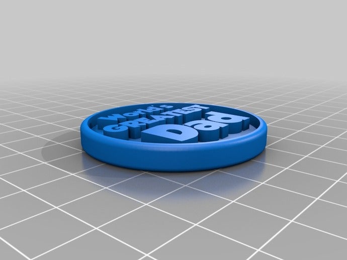 worlds greatest dad token signos logotipos el día de los padres 3D print model - Mito3D