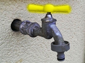 water-tap handle snap onto outdoor garden 3d print model - Mito3D