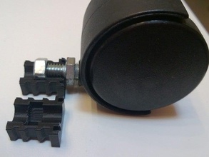 castering wheel foot enclosure plug organization 3d print model - Mito3D