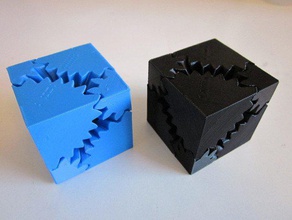 schraubenlose cube-Getriebe interactive Kunst 3d Lager Gehirn Getriebe vorgestellten mashup geometrie multi-Teil openscad parametric snapfit supportless Spielzeug 3d print model - Mito3D