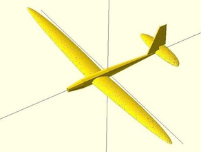 model glider parametric wings other airfoil airplane naca openscad toy 3d print model - Mito3D