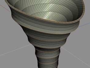 organic tornado art cup glass sea shell spiral twirl twisted 3d print model - Mito3D