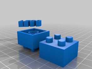lego el bloque 1 de la construcción los juguetes 4 peg bloques ladrillo ladrillos construir legos imprimible apilable 3d print model - Mito3D