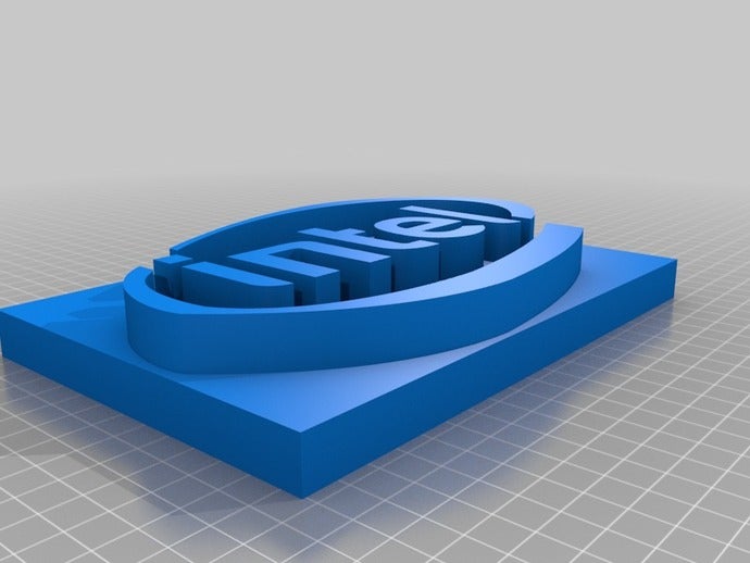 intel plate signs logos 3D print model - Mito3D