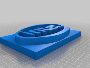 intel plaque des signes logos 3d print model - Mito3D