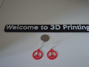 peace earrings earing sign 3d print model - Mito3D